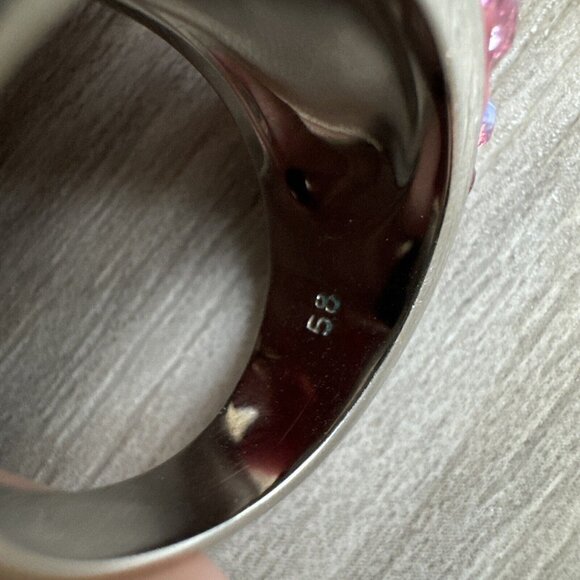 Swarovski × Hello kitty collaboration ring Kawaii Sanrio silver color Sz 58 8.5 - Picture 8 of 15